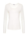 Naya Round Neck Mesh Sleeve Top, White