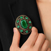 Newbridge Green Stone Oval Brooch