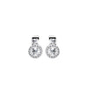 Newbridge CZ Halo Earrings, Silver