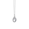 Newbridge Large Clear Stone Locket Necklace, Silver