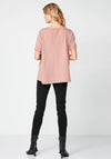 Nu Denmark Riana “Memories” Text Printed T-Shirt, Nude Rose