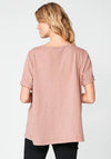 Nu Denmark Riana “Memories” Text Printed T-Shirt, Nude Rose