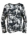 My Soul Oldies Printed Long Sleeve Blouse, Black & White