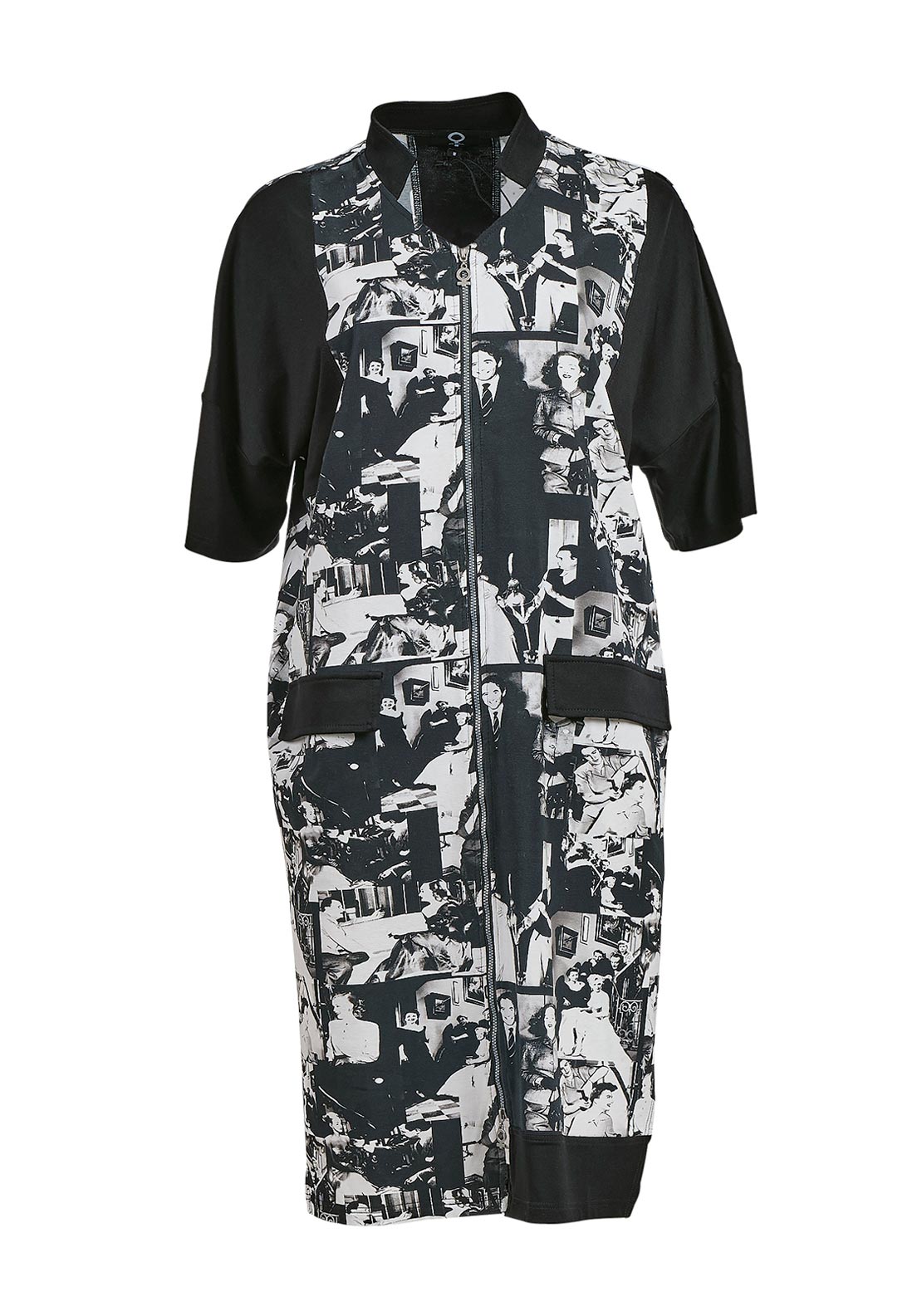My Soul Oldies Monochrome Print Dress, Black & White