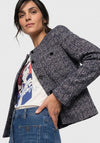 Olsen Button Up Textured Jacket, Navy Multi