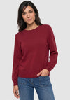 Olsen Long Sleeve Ribbed Jumper, Wine