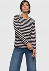 Olsen Striped with Logo Detail Top, Navy Multi