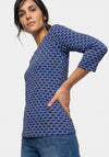 Olsen Geometric Print Top, Blue Multi