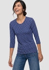 Olsen Geometric Print Top, Blue Multi