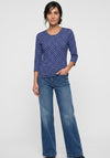 Olsen Geometric Print Top, Blue Multi