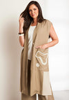 Ora Crinkle Longline Waistcoat, Neutral