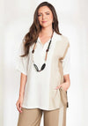 Ora Crinkle Effect With Collar Blouse, White Multi