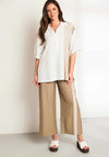 Ora Crinkle Effect With Collar Blouse, White Multi
