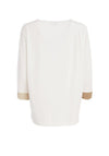 Ora Contrasting Detail V-Neck Top, White