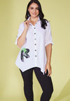 Ora Placement Print Shirt, White