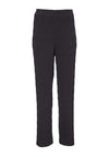 Ora Elastic Waist Pleated Straight Leg Trouser, Black