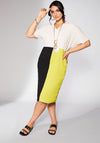 Ora Colour Block Wave Pleated Midi Dress, Multi