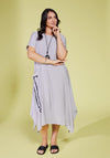 Ora Placement Print Midi Dress, Grey