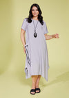 Ora Placement Print Midi Dress, Grey