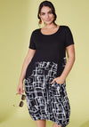 Ora Geo Print Midi Dress, Black