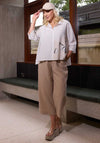 Ora Elasticated Wide Leg Trousers, Stone