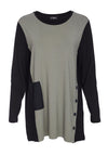 Ora Asymmetric Button Panel Top, Green