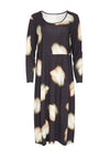 Ora Square Neck Midi Dress, Black Multi
