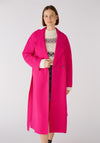 OUI Lapel Collar Long Wool Coat, Neon Pink