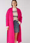 OUI Lapel Collar Long Wool Coat, Neon Pink