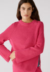 OUI Zip Up Side Detail Knitted Jumper, Pink
