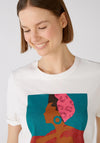 OUI Embellished Print Cotton Top, White