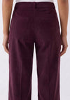 Oui Lacy Straight Leg Tailored Trousers, Burgundy