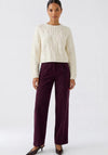 Oui Lacy Straight Leg Tailored Trousers, Burgundy