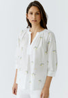 OUI Lemon Embroidered Tunic Blouse, White