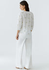 OUI Lemon Embroidered Tunic Blouse, White