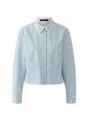 Oui Collar With Detail Striped Blouse, Blue