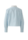 Oui Collar With Detail Striped Blouse, Blue