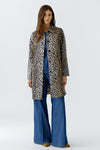 Oui Leopard Print Short Coat, Black