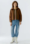 Oui Reversible Outdoor Jacket, Brown/Green