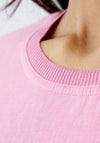 Oui Ribbed Neck Linen Dress, Pink