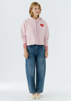 Oui Love Heart Hooded Sweatshirt, Pink