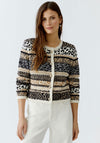 Oui Animal Mix Knit Cardigan, Neutral