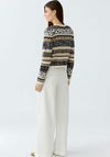 Oui Animal Mix Knit Cardigan, Neutral