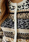 Oui Animal Mix Knit Cardigan, Neutral