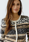Oui Animal Mix Knit Cardigan, Neutral