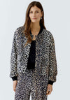 Oui Scuba Leopard Bomber Jacket, Brown