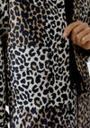 Oui Scuba Leopard Bomber Jacket, Brown