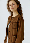 Oui Faux Suede Jacket, Fudge Brown