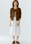 Oui Faux Suede Jacket, Fudge Brown