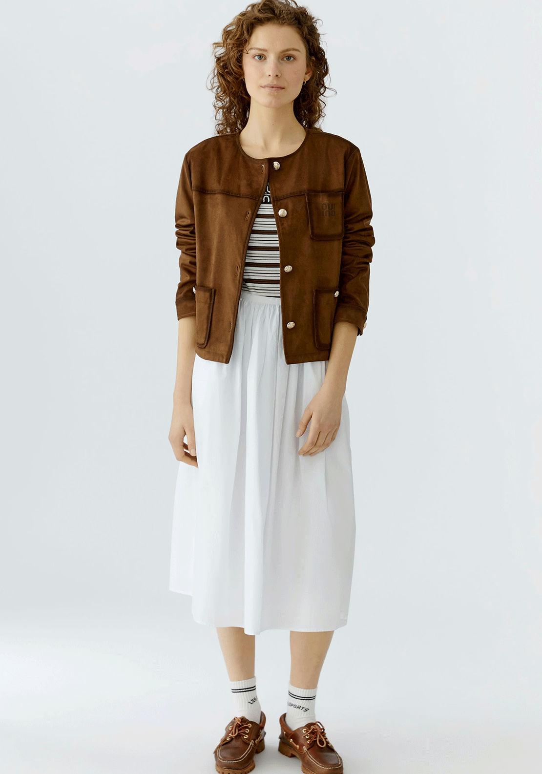 Oui Faux Suede Jacket, Fudge Brown